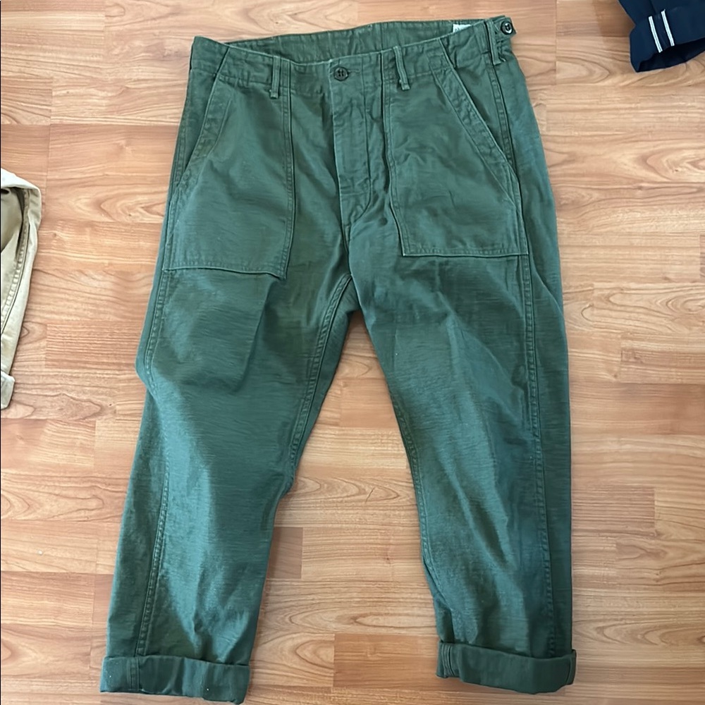Orslow slim olive fatigue pants medium ~32-34 waist